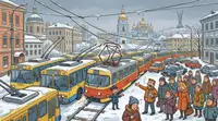 В Киеве остановился городской электротранспорт