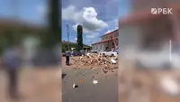 Башня кафедрального собора в Панаме обрушилась после землетрясения. Видео