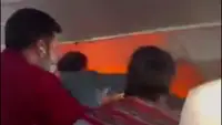 В самолете IndiGo в полете загорелся открытым пламенем пауэрбанк. Видео