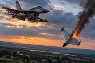 Дрон пересёк границу Румынии с кортежем из истребителей F-16 и упал у села